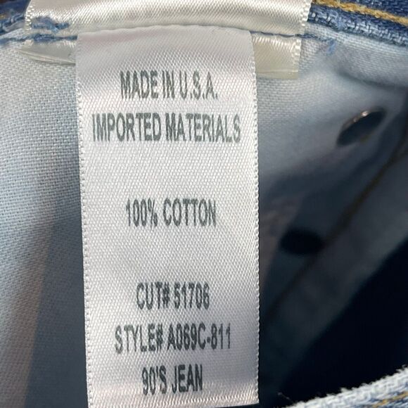 Agolde Jeans Women 25 Blue Denim Medium Wash Straight Leg 90s Distressed Raw Hem - Picture 7 of 11